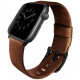 Кожаный ремешок Uniq Mondain Strap Leather для Apple Watch 42/44/45/49 мм, цвет Коричневый (44MM-MONBWN)