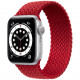 Умные часы Apple Watch Series 6 GPS, 40 мм, корпус из алюминия цвет Серебристый, плетеный ремешок цвет Красный (PRODUCT)RED