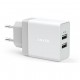 Сетевое зарядное устройство Anker PowerPort 2 USB 4.8А, цвет Белый (A2021321)