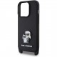 Чехол Karl Lagerfeld Crossbody PU Saffiano NFT Karl&Choup Metal +Strap Hard для iPhone 15 Pro, цвет Черный (KLHCP15LSAKCPBK)