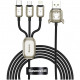 Кабель Baseus Year of the Ox One-for-three Data Cable USB to Micro USB/Lightning/Type-C 3.5A 1.2 м, цвет Чёрный (CAMLT-YE01)