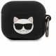 Чехол с карабином Karl Lagerfeld Silicone case with ring Choupette для AirPods 3, цвет Черный (KLACA3SILCHBK)