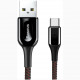 Кабель Baseus X-type Light Cable USB - USB Type-C 3 A 1 м, цвет Черный (CATXD-A01)