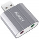 Переходник Aukey USB to 2 Jack 3.5 mm, цвет Серый (CB-V13)