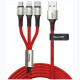 Кабель Baseus Year of the Ox One-for-three Data Cable USB to Micro USB/Lightning/Type-C 3.5A 1.2 м, цвет Красный (CAMLT-YE09)