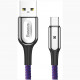 Кабель Baseus X-type Light Cable USB - USB Type-C 3 A 1 м, цвет Фиолетовый (CATXD-A05)