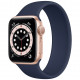 Умные часы Apple Watch Series 6 GPS, 40 мм, корпус из алюминия цвет Золотой, силиконовый монобраслет цвет Темно-синий