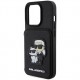 Чехол Karl Lagerfeld Cardslot Stand PU Saffiano NFT Karl & Choupette Hard для iPhone 15 Pro, цвет Черный (KLHCP15LSAKCSCK)
