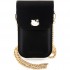 Сумка Hello Kitty Wallet Phone Bag PU Grained leather Metal Kitty Head w Chain для смартфонов, цвет Черный (HKOWBPGHDLMK)