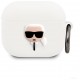 Чехол с карабином Karl Lagerfeld Silicone case with ring Karl для AirPods 3, цвет Белый (KLACA3SILKHWH)
