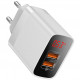 Сетевое зарядное устройство Baseus Mirror Lake Travel Wall Charger with Voltage Power Display Quick Charge 3.0 18W, цвет Белый (CCJMHA-A02)