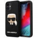 Чехол Karl Lagerfeld 3D Rubber Karl's head Hard для iPhone 12 mini, цвет Черный (KLHCP12SKH3DBK)