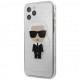 Чехол Karl Lagerfeld PC/TPU Ikonik Karl Hard Glitter для iPhone 12 Pro Max, цвет Серебристый (KLHCP12LPCUTRIKSL)