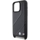 Чехол BMW Crossbody PU Carbon stripe Metal logo + Strap Hard для iPhone 15 Pro Max, цвет Черный (BMHCP15X23PSCCK)