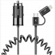 Автомобильное зарядное устройство Baseus Enjoy Together Lightning + Type-C + 1 USB, цвет Черный (CCALL-EL01)