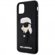 Чехол Karl Lagerfeld 3D Rubber NFT Karl Ikonik Hard для iPhone 11, цвет Черный (KLHCN613DRKINK)