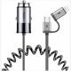 Автомобильное зарядное устройство Baseus Enjoy Together Lightning + Type-C + 1 USB, цвет Темно-серый (CCALL-EL0G)