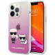 Чехол Karl Lagerfeld PC/TPU Karl & Choupette Hard для iPhone 13 Pro, цвет Розовый градиент (KLHCP13LCKTRP)