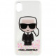 Чехол Karl Lagerfeld Liquid glitter Karl Iconik Hard (светится в темноте) для iPhone XS Max, цвет Прозрачный (KLHCI65GLGIRKL)