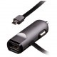 Автомобильное зарядное устройство EnergEA Active drive USB + кабель micro USB + адаптер Lightning 2.4A, цвет Серый (TENGEA-CAGAUSB-GMT)