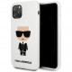 Чехол Karl Lagerfeld Liquid silicone Iconic Karl Hard для iPhone 11 Pro Max, цвет Белый (KLHCN65SLFKWH)