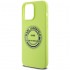 Чехол Karl Lagerfeld Liquid silicone RSG Round logo Hard для iPhone 15 Pro, цвет Зеленый (KLHCP15LSRSGRCN)