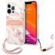 Чехол Guess PC/TPU Marble Hard + Nylon hand cord для iPhone 13 Pro Max, цвет Розовый (GUHCP13XKMABPI)