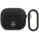 Чехол с карабином Mercedes On-Track Genuine leather Stars Metal logo для AirPods 3, цвет Черный (MEA38REMPK)
