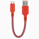 Кабель EnergEA Nylotough Micro-USB 16 см, цвет Красный (CBL-NTAM-RED016)