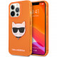Чехол Karl Lagerfeld TPU FLUO Choupette Hard для iPhone 13 Pro, цвет Оранжевый (KLHCP13LCHTRO)