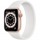 Умные часы Apple Watch Series 6 GPS, 40 мм, корпус из алюминия цвет Золотой, силиконовый монобраслет цвет Белый