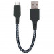 Кабель EnergEA Nylotough Micro-USB 16 см, цвет Черный (CBL-NTAM-016)