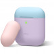 Силиконовый чехол Elago Duo Case для AirPods 1&2, цвет Лавандовый с Розовой и Голубой крышками (EAPDO-LV-PBLPK)
