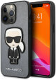 Чехол Karl Lagerfeld PU Saffiano Ikonik Patch (metal) Hard для iPhone 13 Pro, цвет Серебристый (KLHCP13LOKPG)