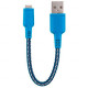 Кабель EnergEA Nylotough Micro-USB 16 см, цвет Синий (CBL-NTAM-BLU016)