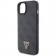 Чехол Guess PU 4G Triangle Diamond metal logo Hard для iPhone 15 Plus, цвет Черный (GUHCP15MP4TDPK)