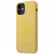 Чехол U.S. Polo Assn. Liquid Silicone Double horse Hard для iPhone 12 mini, цвет Желтый (USHCP12SSLHRTYE)
