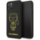 Чехол Karl Lagerfeld Liquid silicone Ikonik outlines Hard для iPhone 11 Pro Max, цвет Черный/Желтый (KLHCN65SILFLYBK)
