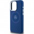 Чехол Mercedes Liquid silicone Stars Laser Ring Hard (MagSafe) для iPhone 15 Pro, цвет Темно-синий (MEHMP15L23SGPV)