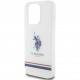 Чехол U.S. Polo Assn. PC/TPU Double Horse logo Tricolor stripes Hard для iPhone 15 Pro, цвет Прозрачный (USHCP15LHBCST)
