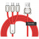 Кабель Baseus 3 в 1 USB Cable of Three Little Pigs Micro-USB + Lightning + Type-C 1.2 м, цвет Красный (CAMLT-PG09)
