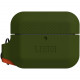 Чехол с карабином Urban Armor Gear (UAG) Silicone Case для AirPods Pro, цвет Оливковый/Оранжевый (10225K117297)