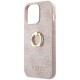 Чехол Guess PU 4G + Ring Hard для iPhone 15 Pro Max, цвет Розовый (GUHCP15X4GMRPI)