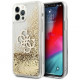 Чехол Guess Liquid Glitter 4G Big logo Hard для iPhone 12 Pro Max, цвет Золотой (GUHCP12LLG4GGO)