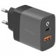 Сетевое зарядное устройство EnergEA Ampcharge PD30, USB-C PD30W + USB-A QC3.0 18W, PPS 33W, цвет Темно-серый (CHR-AC-PD30EU)