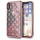 Чехол Guess Glitter 4G Peony Hard для iPhone X/XS, цвет Розовый (GUHCPXPEOLGPI)