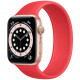 Умные часы Apple Watch Series 6 GPS, 44 мм, корпус из алюминия цвет Золотой, силиконовый монобраслет цвет Красный (PRODUCT)RED