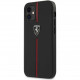 Чехол Ferrari Off-Track Genuine Leather/Nylon stripe Hard для iPhone 12 mini, цвет Черный (FEOMSHCP12SBK)