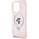 Чехол Karl Lagerfeld PC/TPU + Ring stand NFT Choupette head Hard (MagSafe) для iPhone 15 Pro, цвет Розовый (KLHMP15LHMRSCHP)