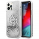 Чехол Guess Liquid Glitter 4G Big logo Hard для iPhone 12 Pro Max, цвет Серебристый (GUHCP12LLG4GSI)